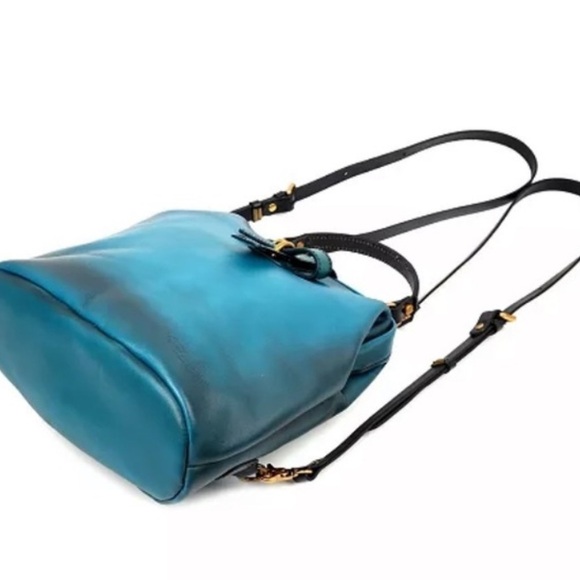 Old Trend Pamela Leather Backpack Turquoise Ombre NWT Convertible Crossbody Boho main image 7